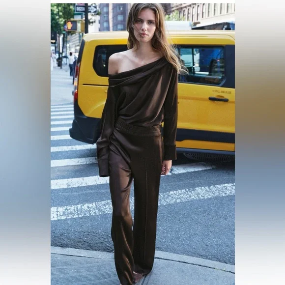 ZARA WIDE LEG PANTS ZW COLLECTION - Picture 3 of 9